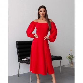 ISSA PLUS S Red Dress with Slit