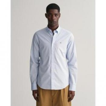 Gant Slim Poplin Hemd Blau Regular Fit L Herren