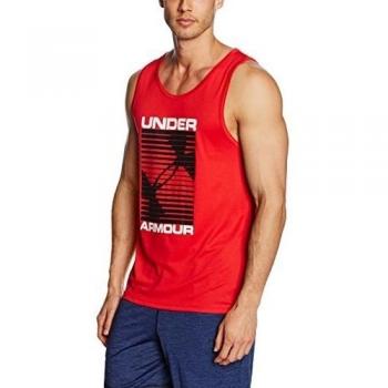 Camiseta deportiva de tirantes Under Armour para hombre, color rojo