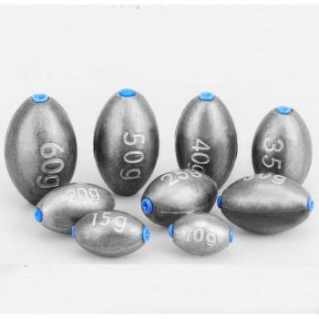 Plombs de pêche en forme d'olive 30g