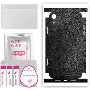 Cover Folio APGO per iPhone XR – Retro & Lati in Pelle Nera