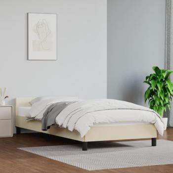 Rám postele s čelem 90x190 cm bez matrace krémový