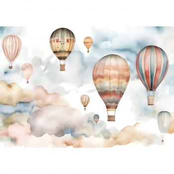 Muraux Non Tissé Ballons & Nuages – 254x184 cm