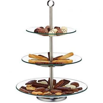 Silver Clear Dessert Tiered Tray