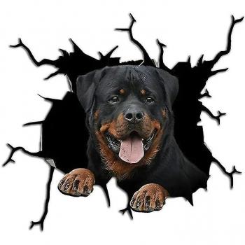 Pegatina Impermeable Coche Perro Rottweiler Lengua