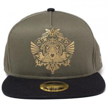Zelda Tri-Force Logo Snapback Baseball Cap, Green