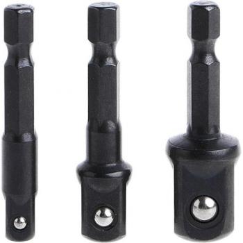 Adaptateurs de douille pour perceuse à percussion 1/4 3/8 1/2 pouces, 3 pièces