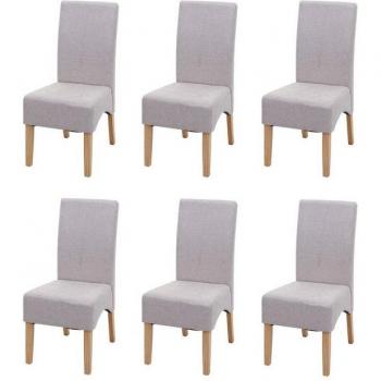 Crotone Esszimmerstuhl-Set, 6 Stück, helle Beine