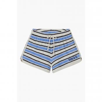 VOGUE Striped Blue Terry Shorts