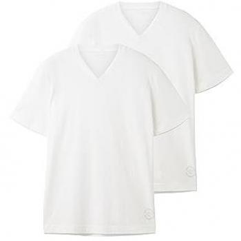 Tom Tailor T-Shirt mit V-Ausschnitt im 2er-Pack, Größe XL