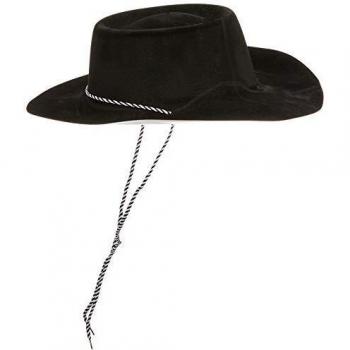 Smiffys Corded Flocked Cowboy Hat (Black)