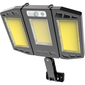 Outdoor Solar Wall Light with 3 COB Heads and Wide Angle Motion Sensor