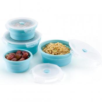 Récipient de stockage alimentaire en silicone avec couvercle hermétique