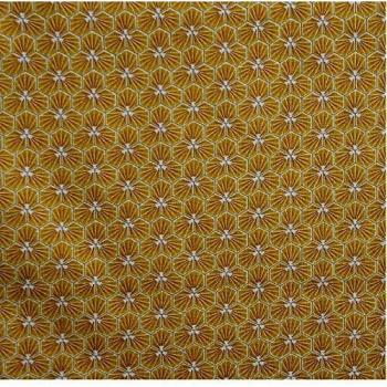 Tissu en coton enduit Sud aux couleurs chaudes du safran, nappe 250 x 150 cm