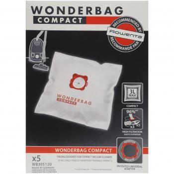 Lot de 5 Sacs pour Aspirateur Rowenta WB305120 Wonderbag Compact 3L