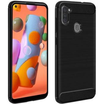 Galaxy A11 Coque Avizar Souple Protection en Carbone Noir