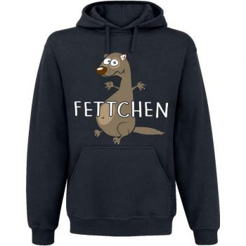 Schwarzes Tierisch‑Kapuzenshirt „Fettchen“, XL‑Stück