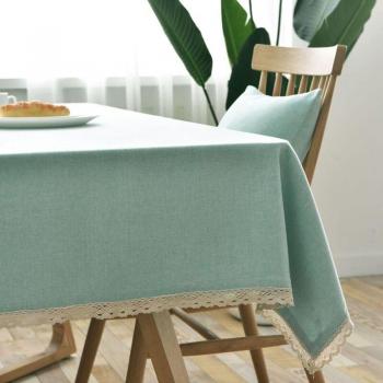 Nappe Rectangulaire Lavable en Coton et Lin pour Mariage