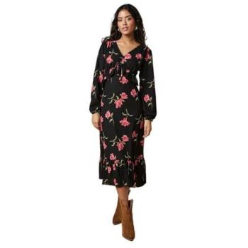 Petite Ruffle Bust Midi Dress with Tie Front