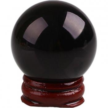 Esfera de obsidiana con base decorativa