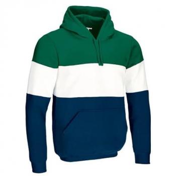 Ropa Casual Sudadera Tricolor “Valento” con Capucha Reforzada