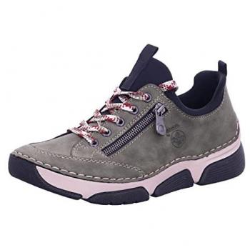 Sneakers Rieker Basse Donne Crema Oliva Nero 37