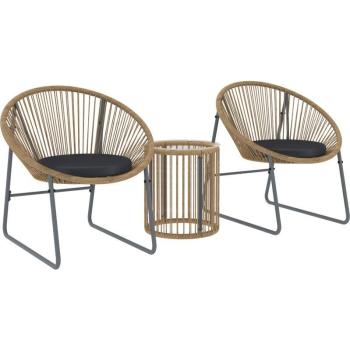 Set Esterno 3 Pezzi: Sedie Ovale + Tavolino Cilindrico (Outsunny)