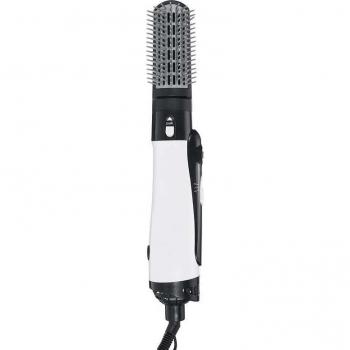 Sèche‑cheveux brosse défriseur 2‑en‑1 avec rouleaux