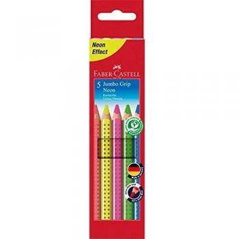5 Crayons de Couleur Jumbo Grip Néon