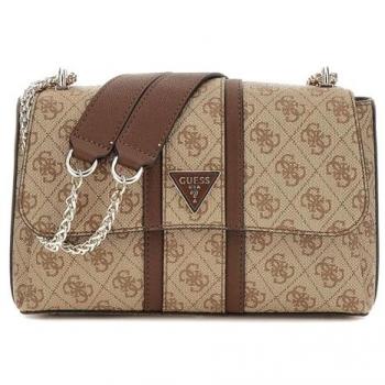 Sac à main Guess Noreen convertible en bandoulière avec logo 3D, couleur camel