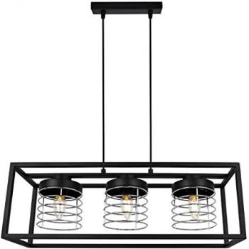 Lampada a sospensione con paralume in stile metallico