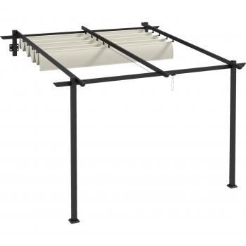 Cenador Outdoor Outsunny 3x3 m – Techo Poliéster Resistente, Marco de Acero Estilo Elegante (Aosom España)