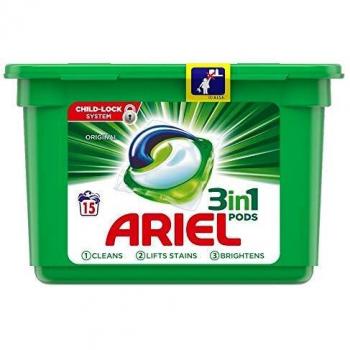 Ariel 3-in-1 Washing Pods Original Liquitabs Laundry Detergent Capsules 15 Washes
