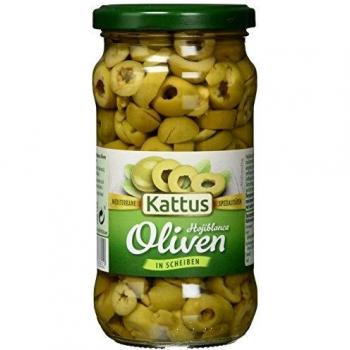 Kattus Grüne Oliven, in Scheiben, 4 x 345 g