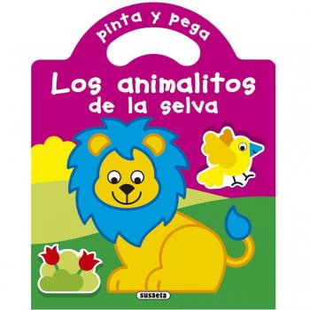 Pinta y pega los animalitos de la selva.