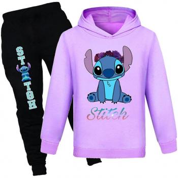 Conjunto Juvenil Lilo y Stitch Púrpura Sudadera y Pantalón Ropa Deportiva