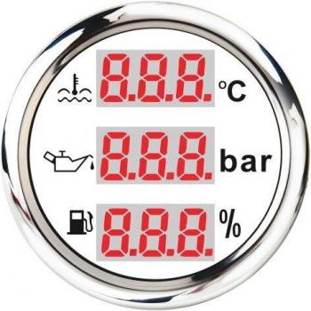 Universal 52MM Digital Gauge for Water Temperature, Oil Pressure, Oil Level