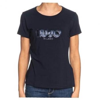 Embellished Logo Blue T-Shirt by Liu Jo – Women, Size S