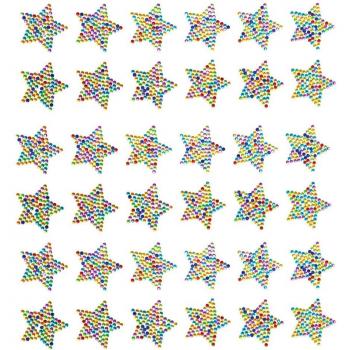 Rainbow Star Crystal Gem Stickers (Pack of 12) Stickers