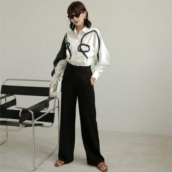 XITAO Loose Fit Lantern Sleeve Blouse