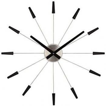 Horloge NeXtime Plug Inn 58 cm Inox Plastique Noir