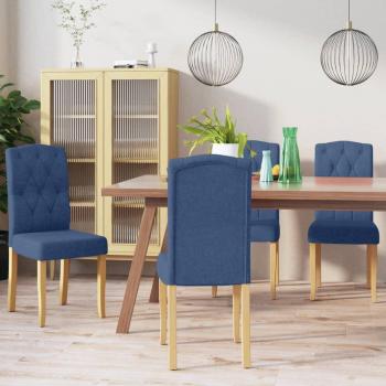 VieXXL Sedie Blu Tessuto 4 pezzi