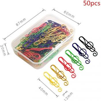 50pcs Music Note Design Paper Clips