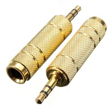 Adaptador TRS de Audio 3,5 mm Macho a 6,35 mm Hembra