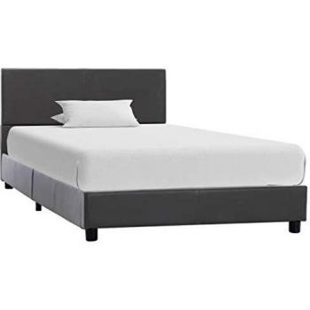 Synthetic Gray Bed Frame 100×200 cm – VidaXL Lovo Series