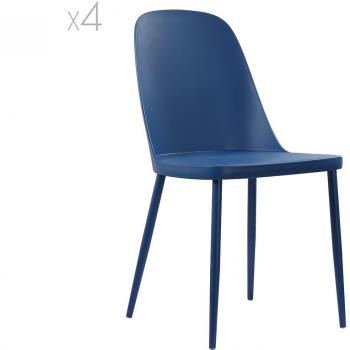 Set 4 Sedie Blu in Polipropilene Tamara