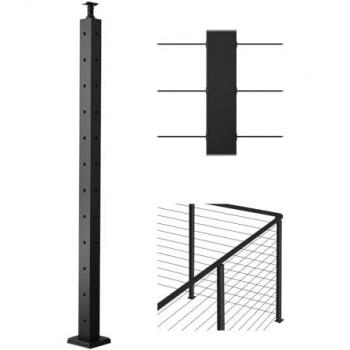 Poteau Garde Corps 1067x50,8 mm – Inox, rampe d’escaliers à câble, trous L pré‑percés, main courante