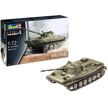 Char soviétique PT-76B miniature en métal et plastique avec éclairage LED