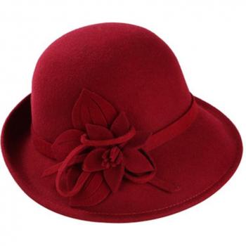 Vintage Floral Women's Felt Hat