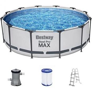 Piscina Steel Pro Max Cm. 366X100, Cap. 9.150 Lt., Pompa A Filtro 58383 (2,006 Lt/H), Cartuccia 58094 (II), Scaletta Di Sicurezza